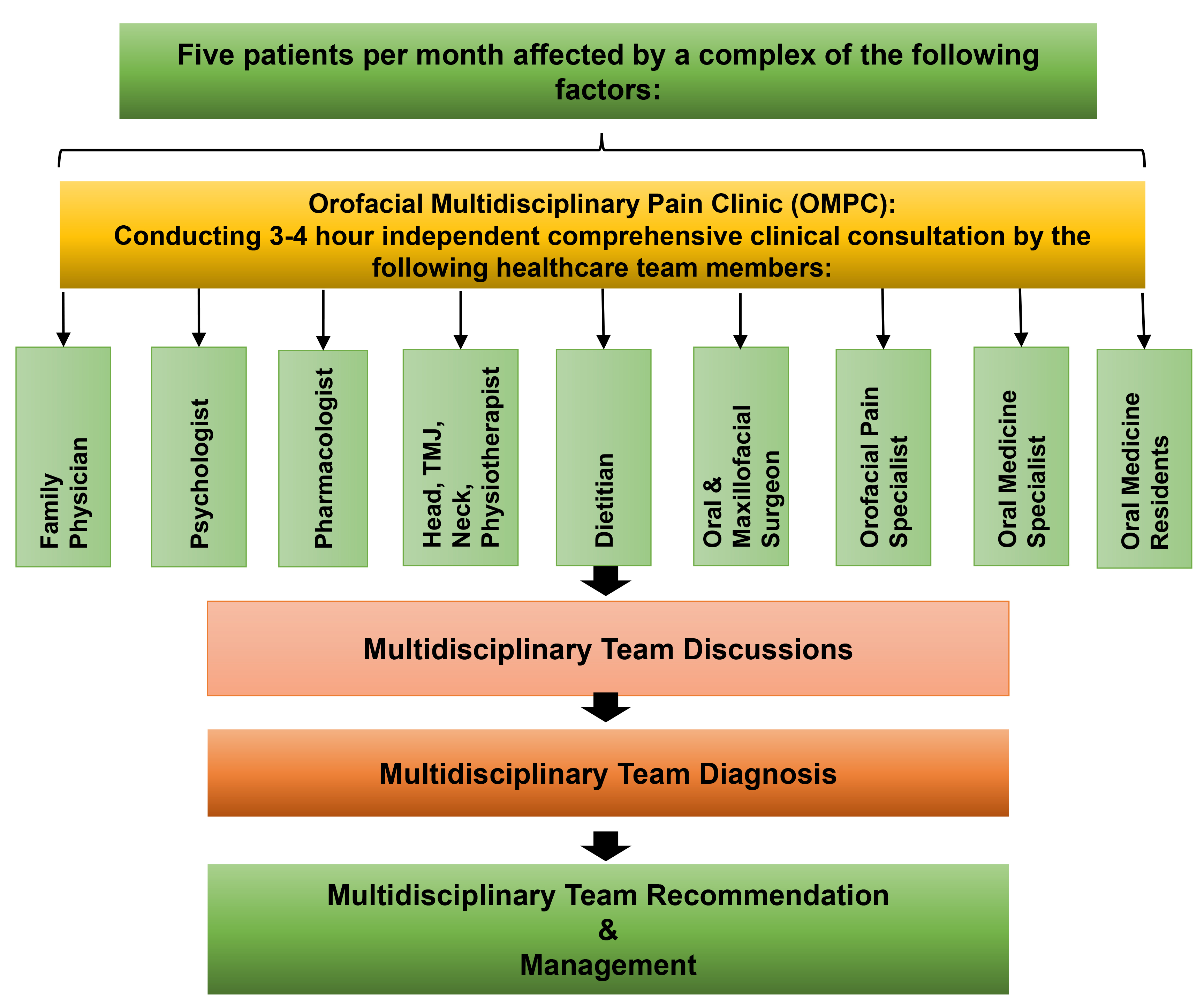 School of dentistry outpatient chronic orofacial
multidisciplinary pain clinic. TMJ: temporomandibular joint.