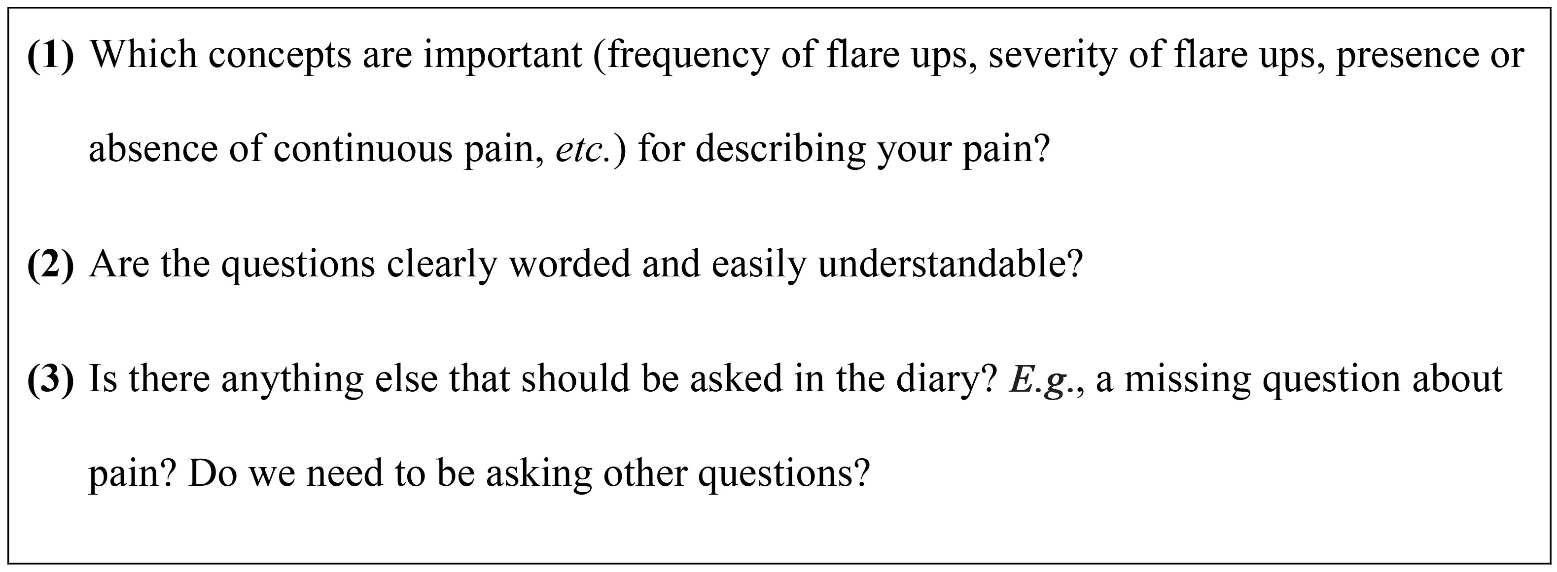 Examples of interview questions.